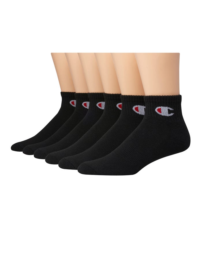 Sosete Champion Ankle C Logo 6-Pairs Dama Negrii - Romania MVNCPUW-61